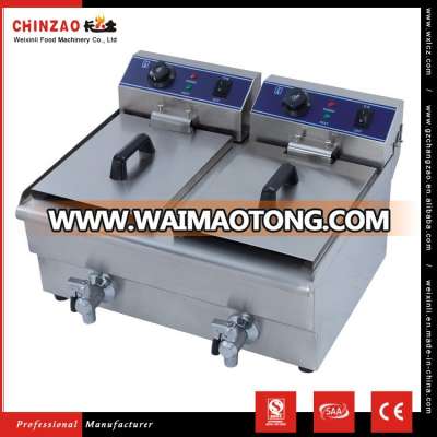 Double 10L Tank Commercial Stainless Steel Electric Deep Fat Fryer