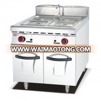 Stainless Steel Commercial Freestanding Gas Bain Marie Food Warmer With Cabinet