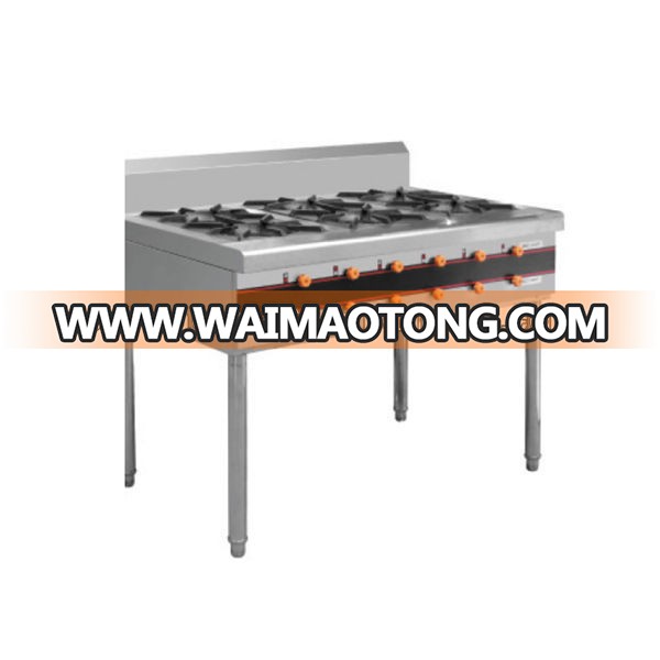 Assembled gas cooking range with 4 /6/8 burners