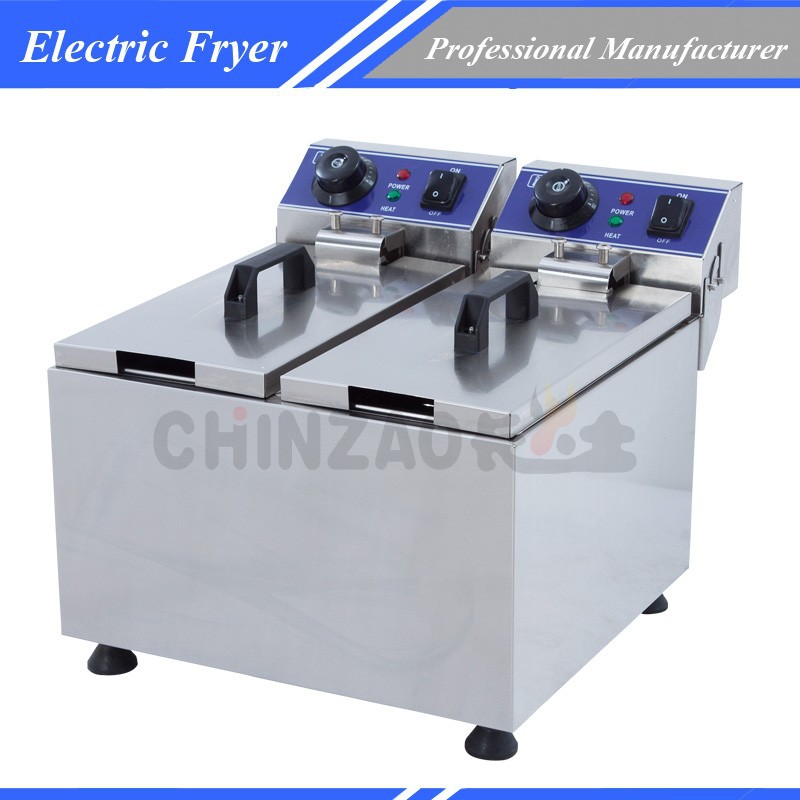 Stainless Steel Electric Commercial Countertop Deep Fryer Dzl-082b