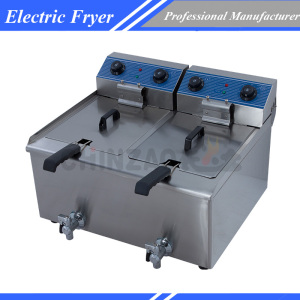 Commercial Double Tank Deep Fat Electric Fryer Dzl-36V